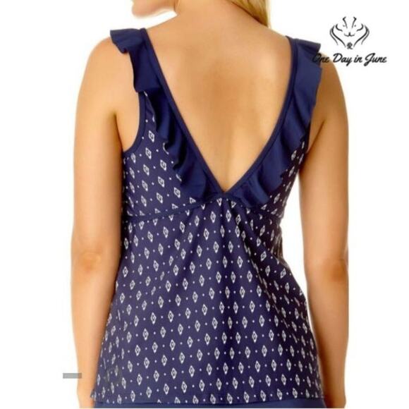 Liz Claiborne Diamond Tankini Top Size S - Picture 2 of 3